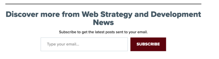 Screenshot of an area where you can subscribe to a Missouri State blog.